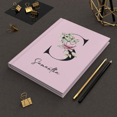 Personalized Floral Hardcover or Spiral Journal – Custom Wildflower Notebook with Initial & Name