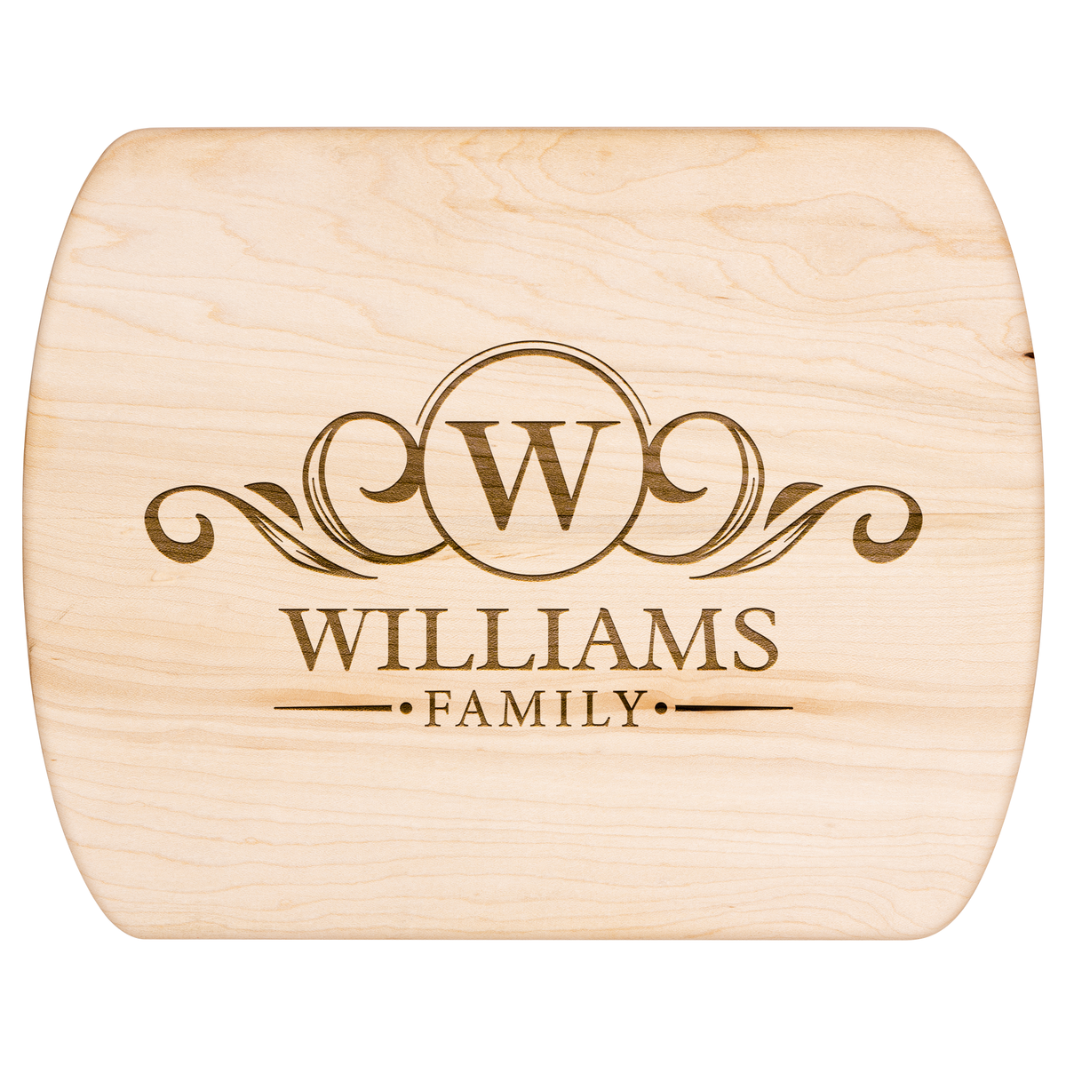Personalized Monogram Hardwood Cutting Board – Custom Engraved Oval Wood Board for Wedding, Housewarming & Anniversary Gifts