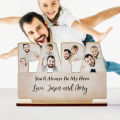 Personalized Papa Wooden Plaque – Custom Photo & Engraved Gift for Father’s Day, Grandpa, or Dad