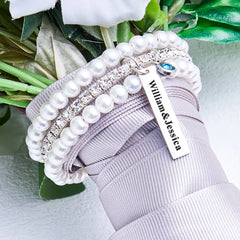 Personalized ‘Something Blue’ Bouquet Charm – Custom Engraved Wedding Keepsake for Brides