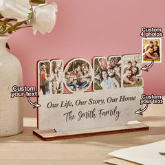 Personalized Home Wooden Plaque – Custom Photo Engraved Sign, Housewarming Gift & Home Décor