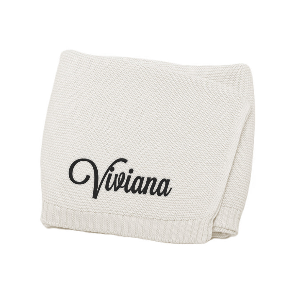 Personalized Baby Blanket with Embroidered Name – Soft Knit Stroller Blanket | Newborn Gift & Keepsake