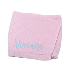 Personalized Baby Blanket with Embroidered Name – Soft Knit Stroller Blanket | Newborn Gift & Keepsake