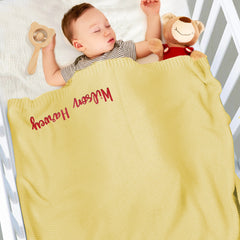 Personalized Baby Blanket with Embroidered Name – Soft Knit Stroller Blanket | Newborn Gift & Keepsake