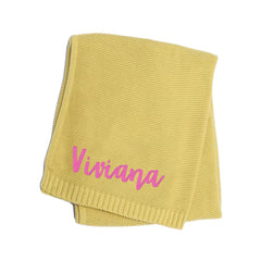 Personalized Baby Blanket with Embroidered Name – Soft Knit Stroller Blanket | Newborn Gift & Keepsake