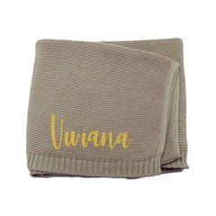 Personalized Baby Blanket with Embroidered Name – Soft Knit Stroller Blanket | Newborn Gift & Keepsake