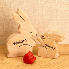Personalized Wooden Family Bunny Puzzle – Custom Name Keepsake & Home Décor Gift
