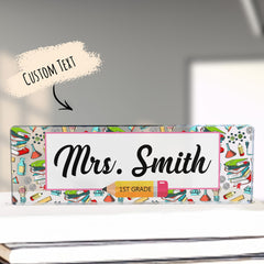 Personalized Teacher Desk Name Plate – Custom Engraved Acrylic Name Sign for Educators & Mentors