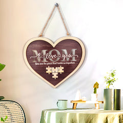 Personalized Mom Heart Puzzle Plaque – Custom Name Family Sign, Mother’s Day Gift
