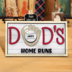 Personalized Baseball Wooden Name Sign – Custom Engraved Gift for Dad, Grandpa, Coach & Baseball Fans