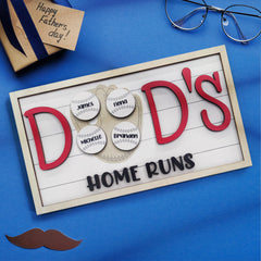 Personalized Baseball Wooden Name Sign – Custom Engraved Gift for Dad, Grandpa, Coach & Baseball Fans