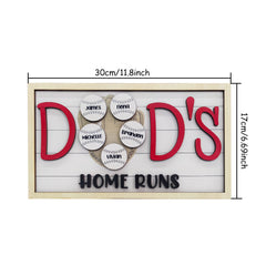 Personalized Baseball Wooden Name Sign – Custom Engraved Gift for Dad, Grandpa, Coach & Baseball Fans