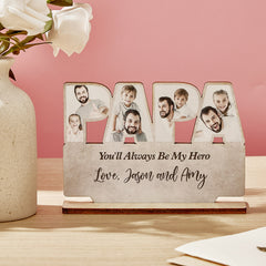 Personalized Papa Wooden Plaque – Custom Photo & Engraved Gift for Father’s Day, Grandpa, or Dad