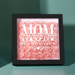 Personalized Flower Shadow Box – Custom Name Frame, Elegant Mother’s Day Gift & Home Décor