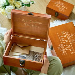 Personalized Wooden Keepsake Box – Custom Wedding Card Box for Memories & Gifts