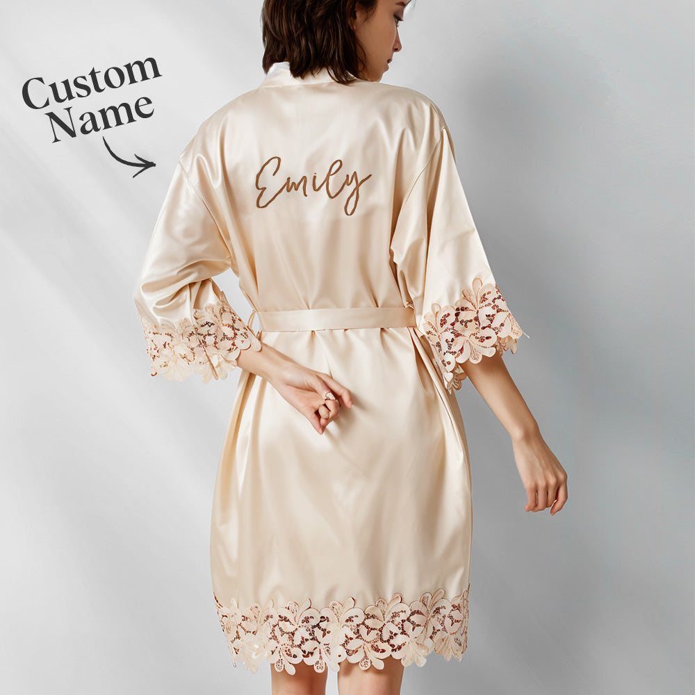 Personalized Embroidered Bride & Bridesmaid Robe – Custom Wedding Day Robes for Bridal Party