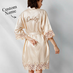 Personalized Embroidered Bride & Bridesmaid Robe – Custom Wedding Day Robes for Bridal Party