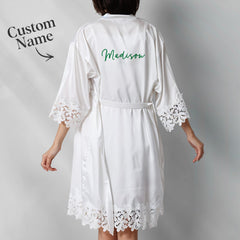Personalized Embroidered Bride & Bridesmaid Robe – Custom Wedding Day Robes for Bridal Party