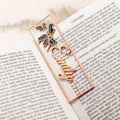 Grandma’s Garden Personalized Flower Bookmark – Custom Engraved Metal Bookmark for Book Lovers