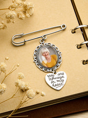 Personalized Angel Wings Memorial Pin – Custom Photo Brooch for Weddings & Special Keepsakes