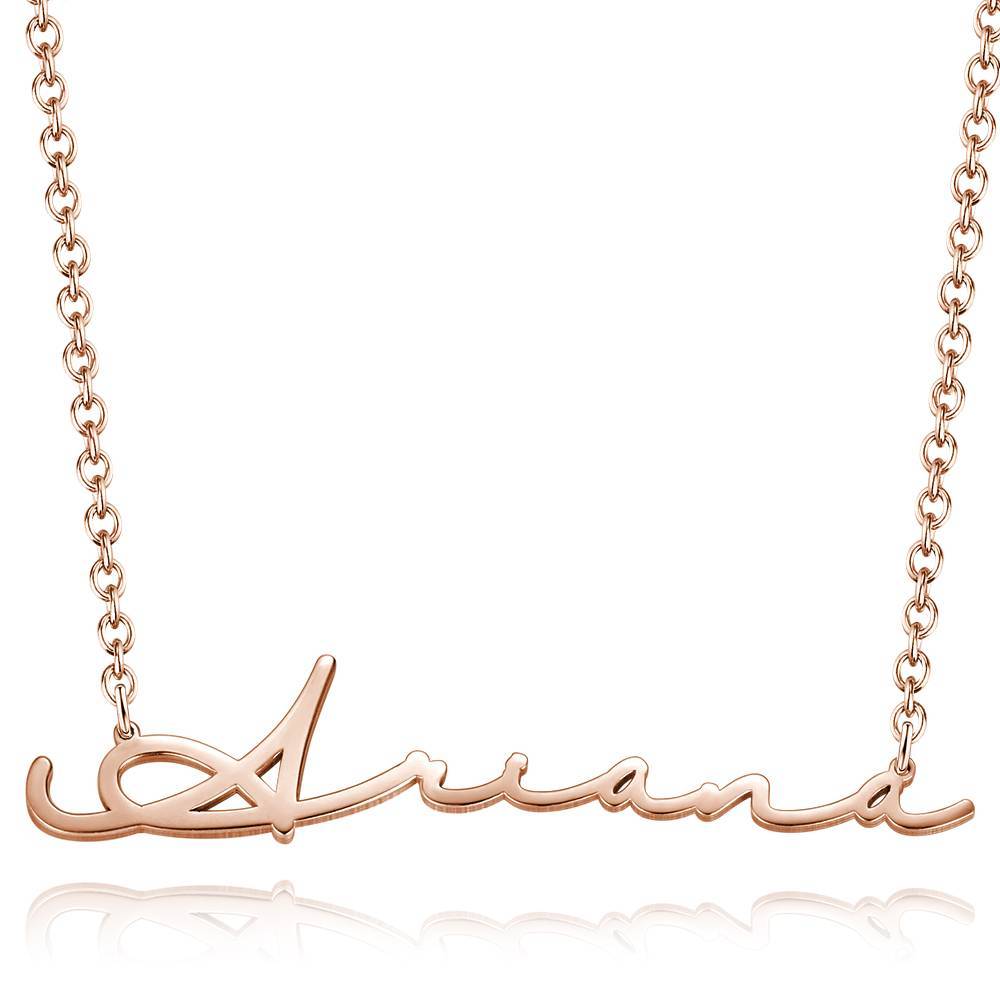 Personalized Signature Name Necklace – Custom Nameplate Jewelry in Gold, Silver & Rose Gold | Elegant Gift for Women