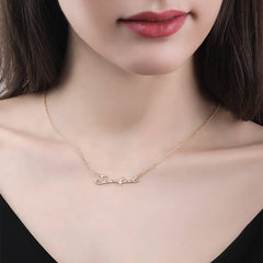 Personalized Signature Name Necklace – Custom Nameplate Jewelry in Gold, Silver & Rose Gold | Elegant Gift for Women