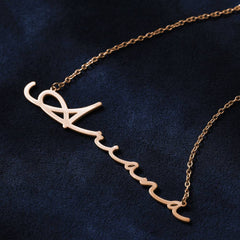Personalized Signature Name Necklace – Custom Nameplate Jewelry in Gold, Silver & Rose Gold | Elegant Gift for Women