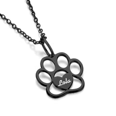 Personalized Paw Print Necklace – Custom Engraved Pet Memorial Jewelry for Dog & Cat Lovers