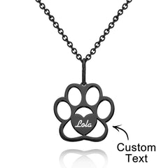 Personalized Paw Print Necklace – Custom Engraved Pet Memorial Jewelry for Dog & Cat Lovers