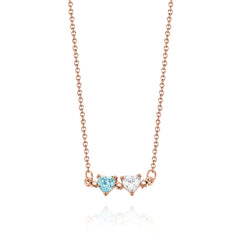Personalized Heart Birthstone Necklace – Custom Engraved Jewelry Gift for Anniversary, Birthday & Special Occasions