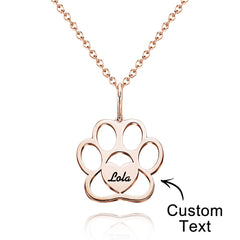 Personalized Paw Print Necklace – Custom Engraved Pet Memorial Jewelry for Dog & Cat Lovers