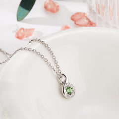 Personalized Engraved Birthstone Infinity Necklace – Custom Name Jewelry for Mothers, Sisters & Loved Ones