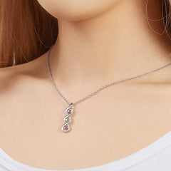 Personalized Engraved Birthstone Infinity Necklace – Custom Name Jewelry for Mothers, Sisters & Loved Ones