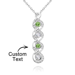 Personalized Engraved Birthstone Infinity Necklace – Custom Name Jewelry for Mothers, Sisters & Loved Ones
