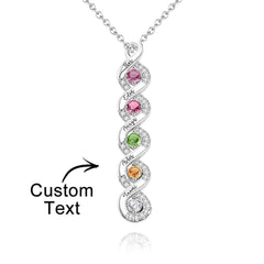 Personalized Engraved Birthstone Infinity Necklace – Custom Name Jewelry for Mothers, Sisters & Loved Ones
