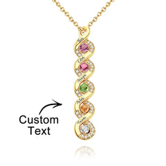 Personalized Engraved Birthstone Infinity Necklace – Custom Name Jewelry for Mothers, Sisters & Loved Ones