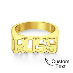 Personalized Engraved Name Ring – Custom Hip-Hop Ring for Men & Women, Bold Statement Jewelry, Gift for Him & Her