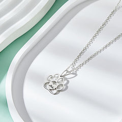 Personalized Paw Print Necklace – Custom Engraved Pet Memorial Jewelry for Dog & Cat Lovers