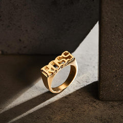 Personalized Engraved Name Ring – Custom Hip-Hop Ring for Men & Women, Bold Statement Jewelry, Gift for Him & Her