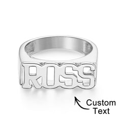 Personalized Engraved Name Ring – Custom Hip-Hop Ring for Men & Women, Bold Statement Jewelry, Gift for Him & Her