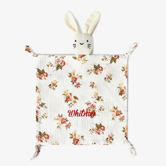 Personalized Baby Soothe Towel Bib & Soft Sleeping Doll – Custom Embroidered Name Gift for Newborns