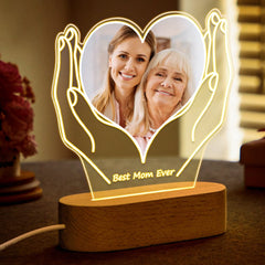 Personalized Photo & Text Acrylic Night Light – Custom LED Lamp Gift for Mother’s Day