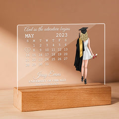 Personalized Acrylic Photo Lamp – Custom Engraved Graduation Night Light with Date & Name