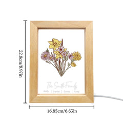 Personalized Birth Flower Bouquet LED Light – Custom Name Engraved Night Lamp for Mom & Grandma