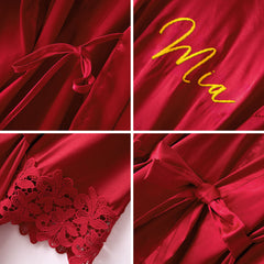 Personalized Embroidered Bride & Bridesmaid Robe – Custom Wedding Day Robes for Bridal Party