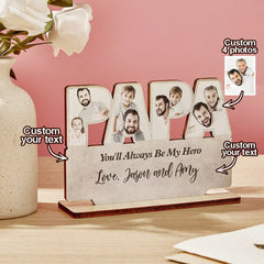 Personalized Papa Wooden Plaque – Custom Photo & Engraved Gift for Father’s Day, Grandpa, or Dad