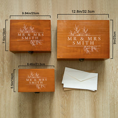 Personalized Wooden Keepsake Box – Custom Wedding Card Box for Memories & Gifts