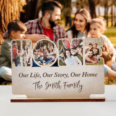 Personalized Home Wooden Plaque – Custom Photo Engraved Sign, Housewarming Gift & Home Décor