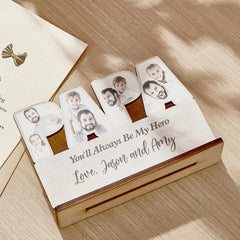 Personalized Papa Wooden Plaque – Custom Photo & Engraved Gift for Father’s Day, Grandpa, or Dad