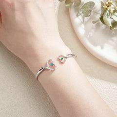 Personalized Double Birthstone Bracelet – Custom Engraved Jewelry for Mothers, Daughters & Couples